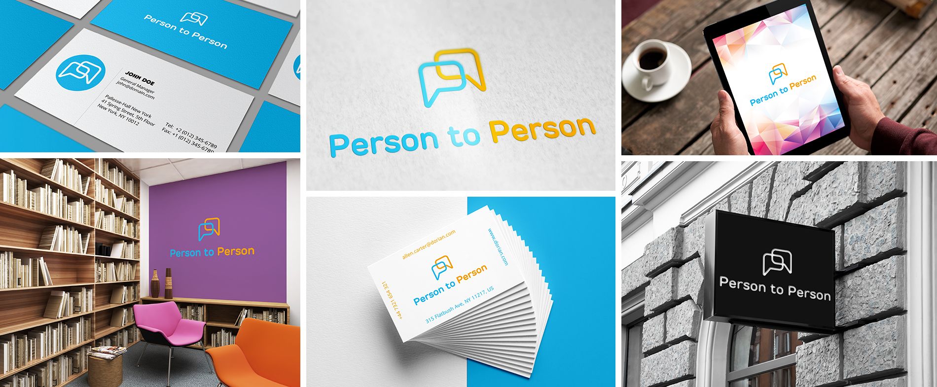 Фирменный стиль соцсети "Person to Person"